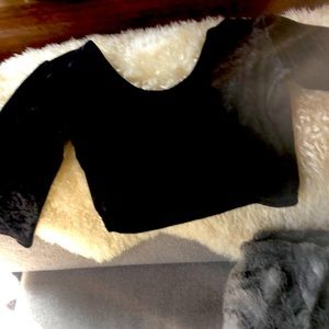 Black short croptop - velour like material, washable